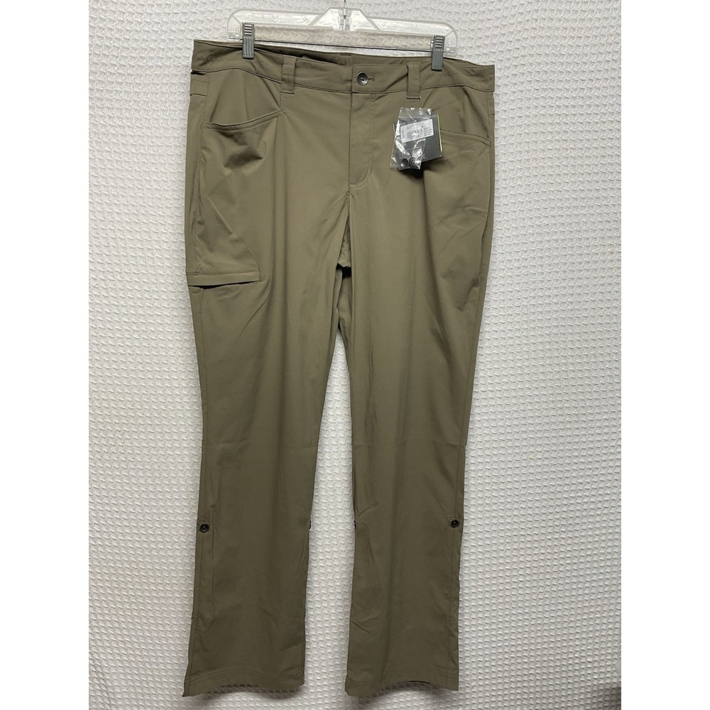 Eddie Bauer Travex Horizon Pant Women's 16 Tan Hiking Stretch Roll Up Leg UPF50